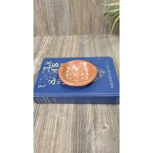 Vintage Ashtray Primitive Pottery with Butterfly, Small Catchall